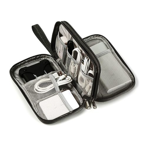 XCWTBL Electronic Bag Organiser Cable Bag Universal Travel Cable Electronic Accessories Mobile Phone Charging Cable Black Cord Zip