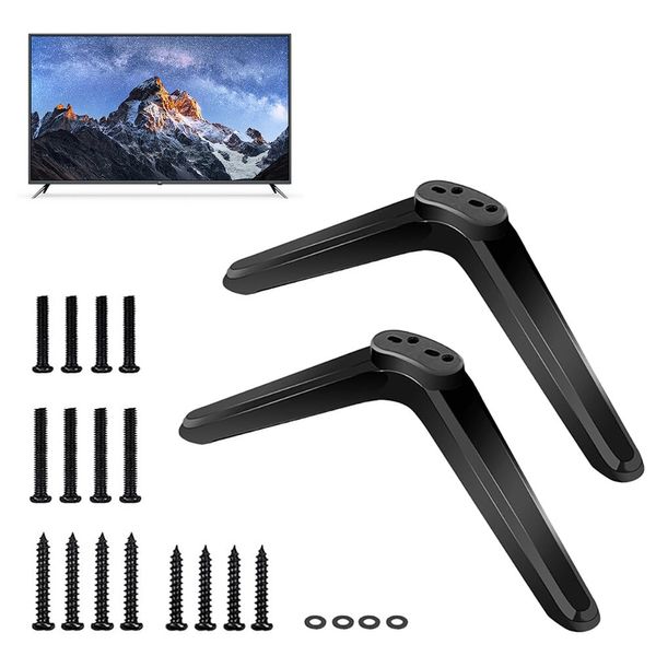 Foreverup TV Pedestal Feet, Universal Table Desk Pedestal TV Stand, Universal TV Base Pedestal Feet, Pedestal TV Stand Feet Legs TV Stand Mount for Most TV Stand 32 40 49 50 55 Inch Screws