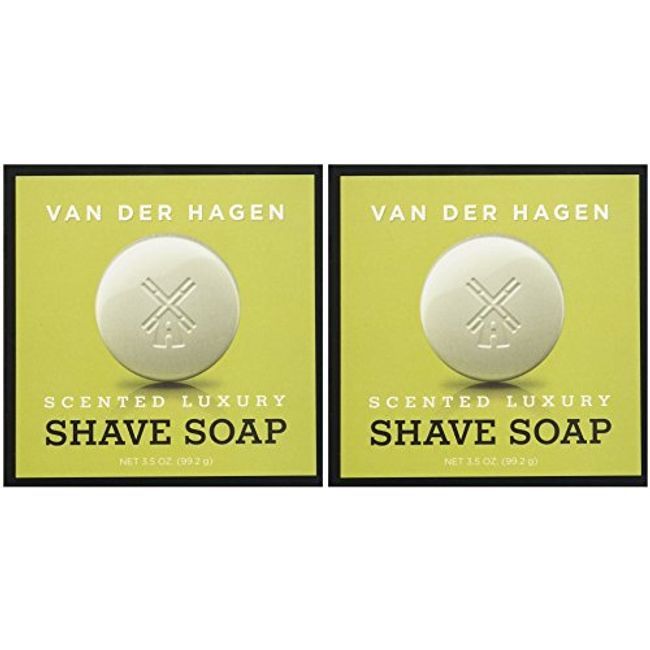 Van Der Hagen Men's Luxury Scented Shave Soap, 3.5 Ounce (Pack of 2)