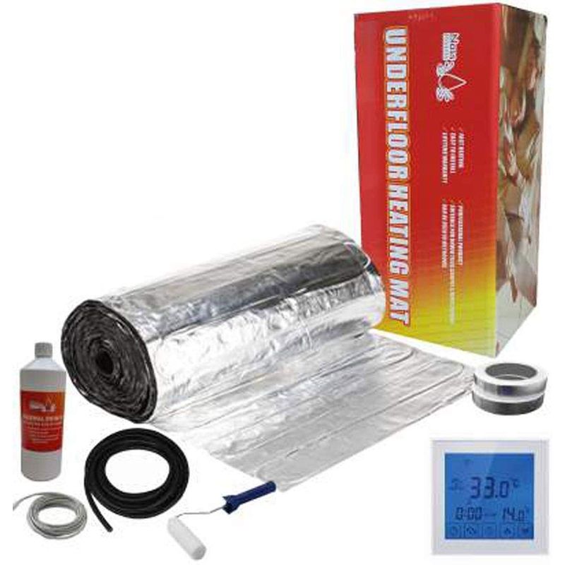 Electric Underfloor Heating kit 150w - 4m² - White Touch Thermostat ...