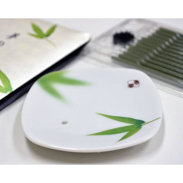 Nippon Kodo Yume no Yume Cool Breeze Incense Plate (Suzukaze)<BR> Incense plate, incense holder, early summer, incense, indoor incense, porch, bamboo, Japanese four seasons, Japanese incense holder, Japanese style, for sticks, for cones, dual use, incense