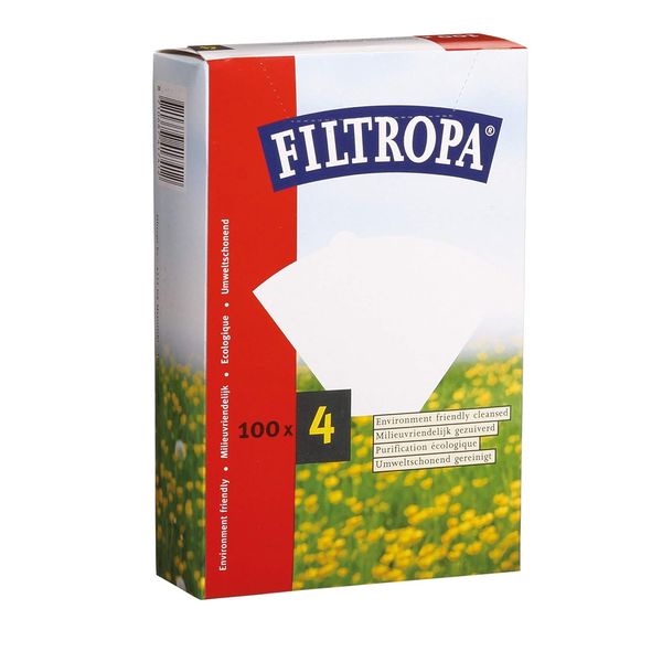 KitchenCraft Filtropa Coffee Filter Papers Size 4, Bleached, Pack of 100