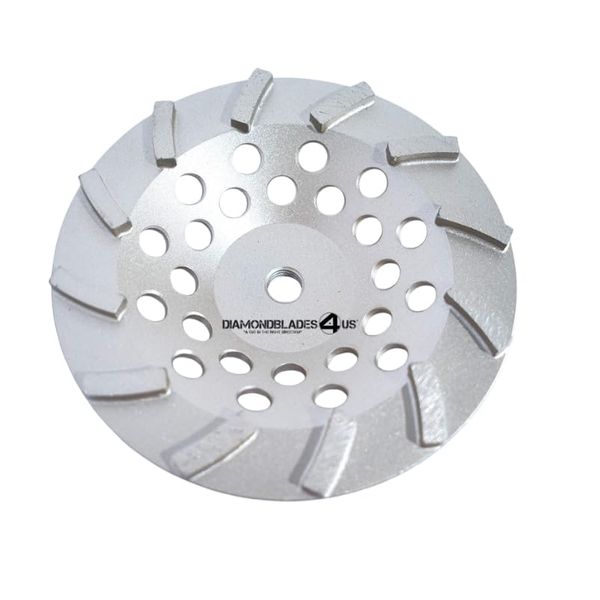 7" Turbo 12 Segment Diamond Cup Grinding Wheel (Threaded, 5/8-11 Arbor)
