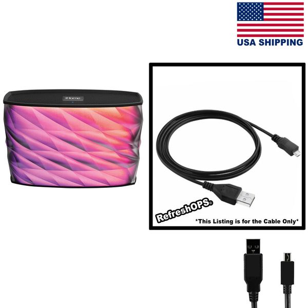 iHome iBT84 Rechargeable Bluetooth Speaker USB Cable Transfer Cord Replacement