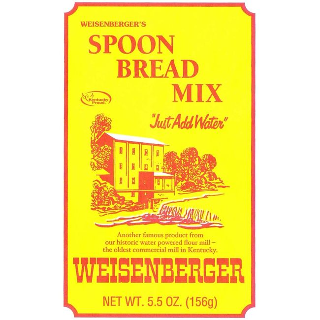 Weisenberger Spoon Bread Mix - Authentic, Old Fashioned, Southern Style Corn Bread Mix - Made From Non GMO Cornmeal - Traditional Cast Iron Spoonbread, Corn Bread Muffin, and Corncake - 5.5 Oz - 4 Pack