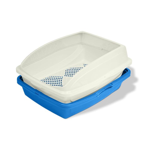 Cat Litter Box Large Sifting Pan High Sided Frame Scoop Free Stain Resistant Pet