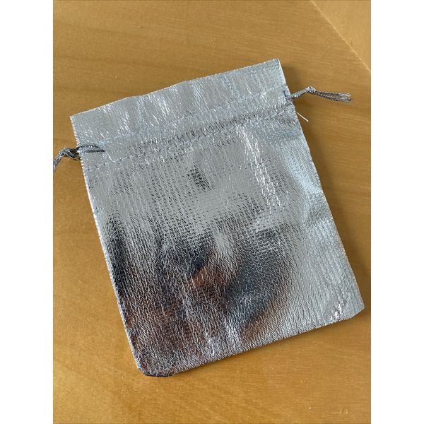 Silver Drawstring Bags 4 x 4.5” Bag Pouch Christmas Valentines Gift Packaging