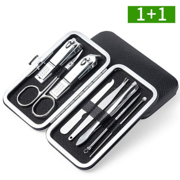 OMT 1+1 Portable Nail Clipper Set 8 Types Stainless Steel Cuticle Toenail Nail Care Nail Clippers OFDJNCP8P