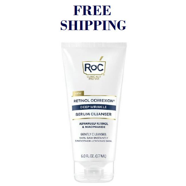 RoC Retinol Correxion Deep Wrinkle Serum Facial Cleanser with Niacinamide for...