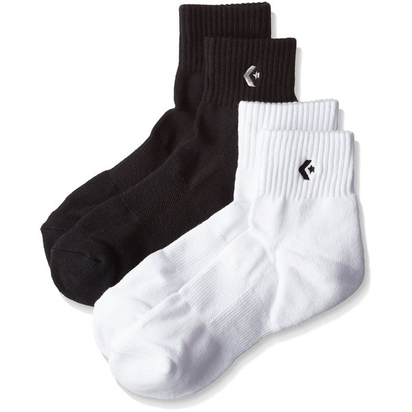 Converse Basketball Socks, Game/Practice Socks, 2 Pairs Socks, New Ankle Socks, multicolor (black / white)