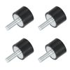 sourcing map M6 Thread Rubber Mounts, Vibration Isolators, Cylindrical Shock Absorber with Studs 20 x 15mm 4pcs