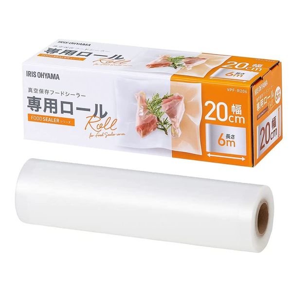 Iris Ohyama VPF-R206 Vacuum Sealer Vacuum Sealer Dedicated Roll Width 7.9 x Length 236.7 inches (20 cm) x Length 236.6 inches (600 cm)