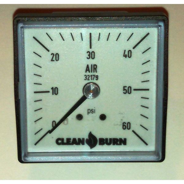 AIR PRESSURE GAUGE 32179 CLEAN BURN WASTE OIL FURNACE SQUARE GAUGE