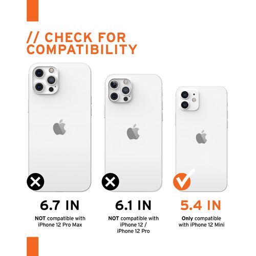URBAN ARMOR GEAR UAG Designed for iPhone 12 Mini 5G [5.4-inch Screen] Rugged Lightweight Slim Shockproof Pathfinder Protective Cover, Black