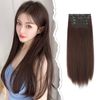 Peacoco Hair Extensions, Curb Wig, Smooth, Matte, 15.7/19.7/23.6 inches (40/50/60 cm), Clip Type, Set of 4, Natural Hair Color, For Everyday Use, Easy to Put On, Partly Wig, Long, Straight, One-Touch Extensions, 19.7 inches (5