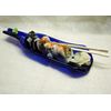 UpCycled Melted Cobalt Blue Wine Bottle Shallow Snack Serving Dish Bowl