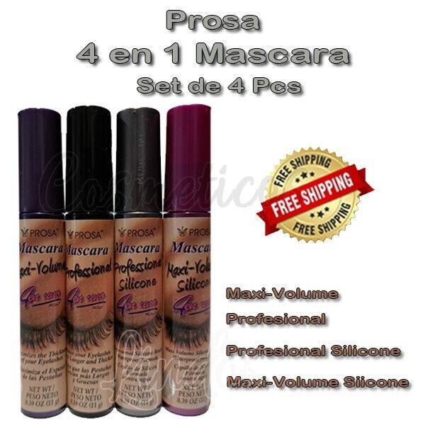 Prosa Mascara Rimel 4 en 1 uno Professional, Maxi Volume Profesional 4 pcs