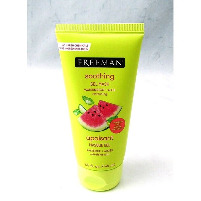 Freeman Soothing WATERMELON + ALOE Gel Mask 1.5 oz 44 ml NEW NWOB