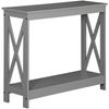 39'' Durable Console Table Sofa Entryway Table with Shelf for Living Room Grey