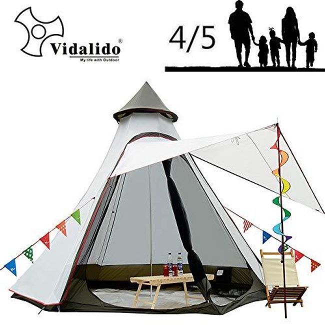 12'x10'x8'Dome Camping Tent 5-6 Person 4 Season Double Layers Waterproof Anti-UV Windproof Tents Family Outdoor Camping Tent(White)