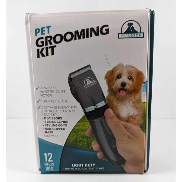 Pet Union Professional Dog Grooming Kit Rechargeable Pet Clippers Black