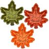 Harvest Autumn Fall Leaves Metallic Plastic Leaf Dishes Plastic Serving Trays 3 Count