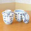 Chawan Mushi Dish, Set of 2, Dinnerware Set, Arita Ware, Split Flowers, Outer Lid