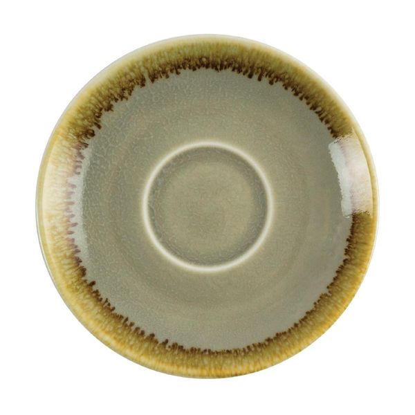 Olympia Kiln GP477 Moss Espresso Saucer, Porcelain, 115 mm Diameter, Green (Pack of 6)