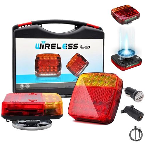 OOGKA Wireless Trailer Lights Magnetic, Portable Wireless Trailer Lights Kit, with Battery Display LED Tow Lights IP67 Waterproof Brake/Turn Signals for Trucks, SUVs, Boats