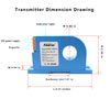 AC Current Transmitter,Hall DC Sensor,Output to PLC or Instrument,High Precision Perforated Sensing Current 0-50V-420mA