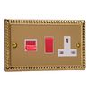 Varilight - 45A Cooker Panel (with 13A Switched Socket) Georgian Brass - XG45PW