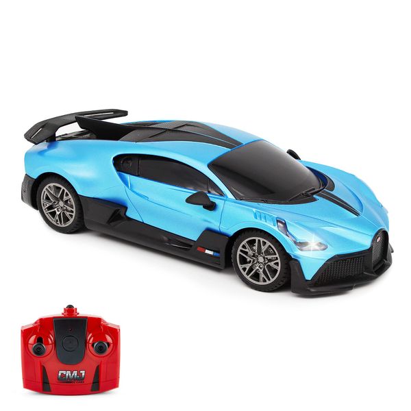 CMJ RC Cars Bugatti Divo Blue Remote control Radio Car 1:24 Officially Licensed 1:24 Scale Working Lights 2.4Ghz