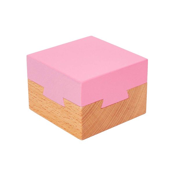 DC-BEAUTIFUL Wooden Magic Box Brain Teaser Box, Pink Secret Gift Box Impossible Puzzle Box for Birthday Valentines