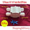 10X Auto Shut Off Valve Push In 1/4-1/4 Quick Connect RO Water Filter System