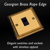 VARILIGHT | Georgian Brass | Classic | 16A Flex Outlet Plate | XGFOB