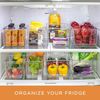 6 Pack Clear Plastic Storage Bin Container Set - Pantry Freezer Fridge Organizer