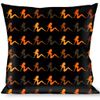 Pillow Decorative Throw Mud Flap Girl Repeat Black Orange Fade