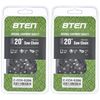 8TEN Semi Chisel Chainsaw Chain 20 Inch .058 3/8 76DL901 2 Pack