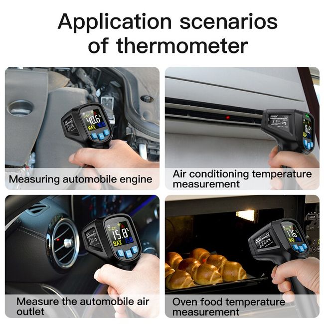 Digital Infrared Thermometer Kitchen IR Laser Temperature Meter Non-contact  Surface Pyrometer Termometro for Home Industry