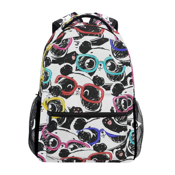 Cute Panda School Backpack for Teen Boys Girls Student Bookbag Animal Laptop Backpack Casual Travel Daypack Computer Bag Schoolbag for Women Teens Teenager Kids College Work Fits 14 Inches Notebook