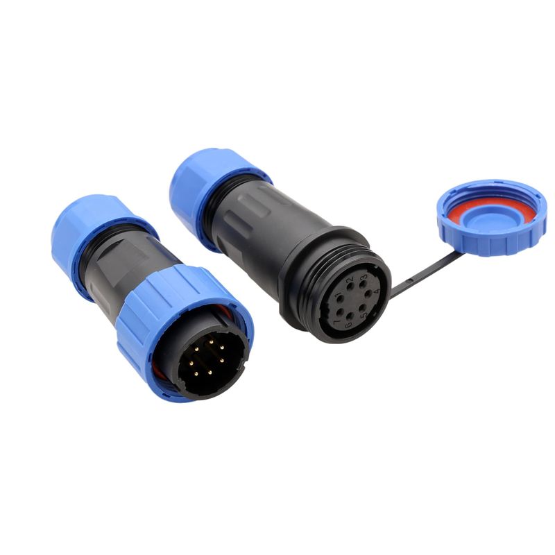 HangTon TY20 7 Pin 5A Bulkhead Connector Male Female Wire Plug Socket ...
