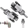 Internal & External Pipe Threading Tool(1/2'' 3/4'' Dies), 2025 New Function Pipe Thread Cutting Tool, Electric Drill Compatible PVC & Plastic Pipe Threader Kit for Home Repair(1/2"+ 3/4")