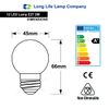2 x Decor 2w LED Coloured Mini Golf Ball Light Bulb Red E27 Edison Screw Fitting