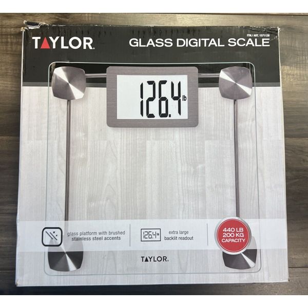 Taylor Digital Glass Bathroom Scale Backlit Display 440 Lbs 200 kg Capacity NEW