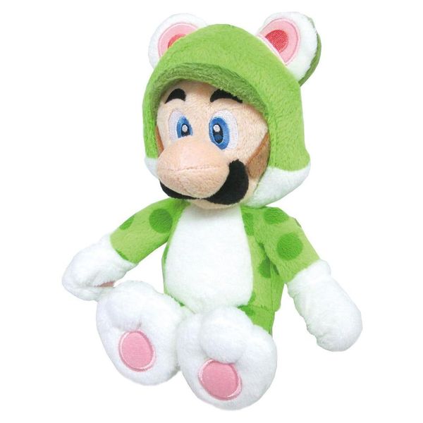 Little Buddy Super Mario Neko Cat Luigi Plush, 10""", Multi-Colored