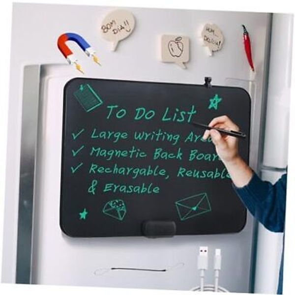 20-Inch LCD Writing Tablet, Writing Board Note Board for Fridge, Dry Black