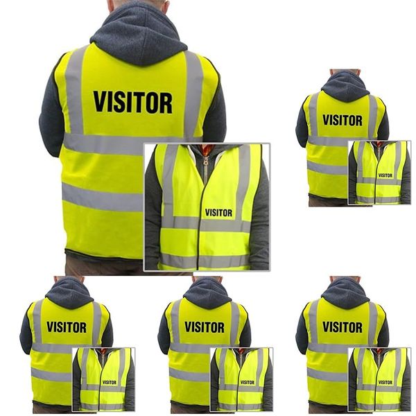 VSafety M-Visitor Basic High-Visibility Safety Vest, Medium, Yellow