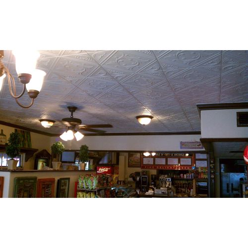 White Styrofoam Decorative Ceiling Tile Anet (Package of 8 Tiles Each of ~20"x20") - Other Sellers Call This Diamond Wreath and R02