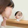 Napure Mirror, Stand & Hand Mirror, Lightweight, Compact, Portable, Tabletop Mirror, Hand Mirror, Makeup Mirror, Made in Japan, White