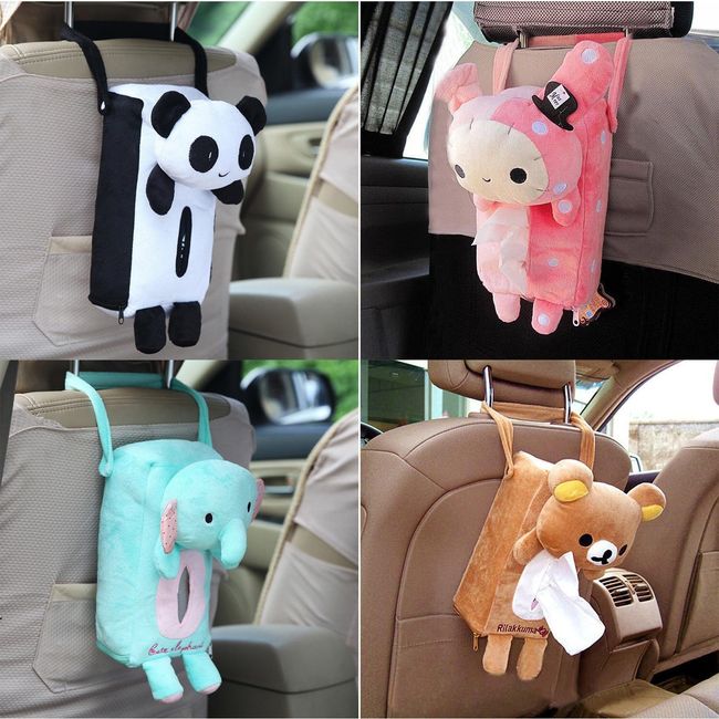 Pet Tissue Box for Car Decoration, Hanging, Tissue Cover, Easy Installation (Bear)